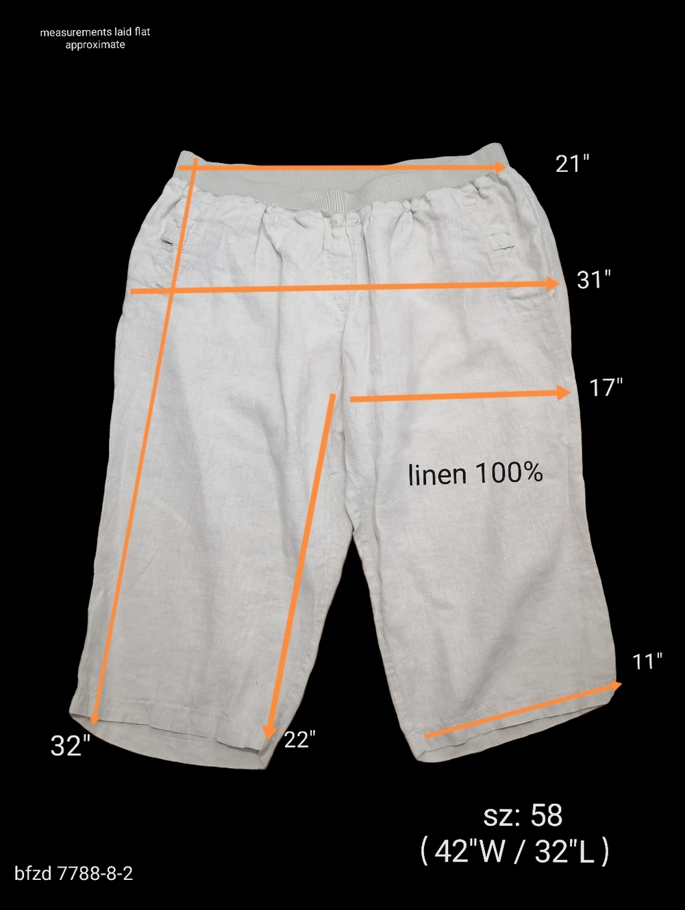 🐌🐌🐌 Ulla Popken Brown Linen 7/10 Length Pants / Shorts With Drawstring Waist